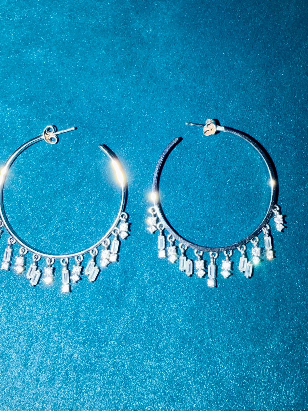 Authentic Swarovski Hoop Earrings Dangling Crystal Charms